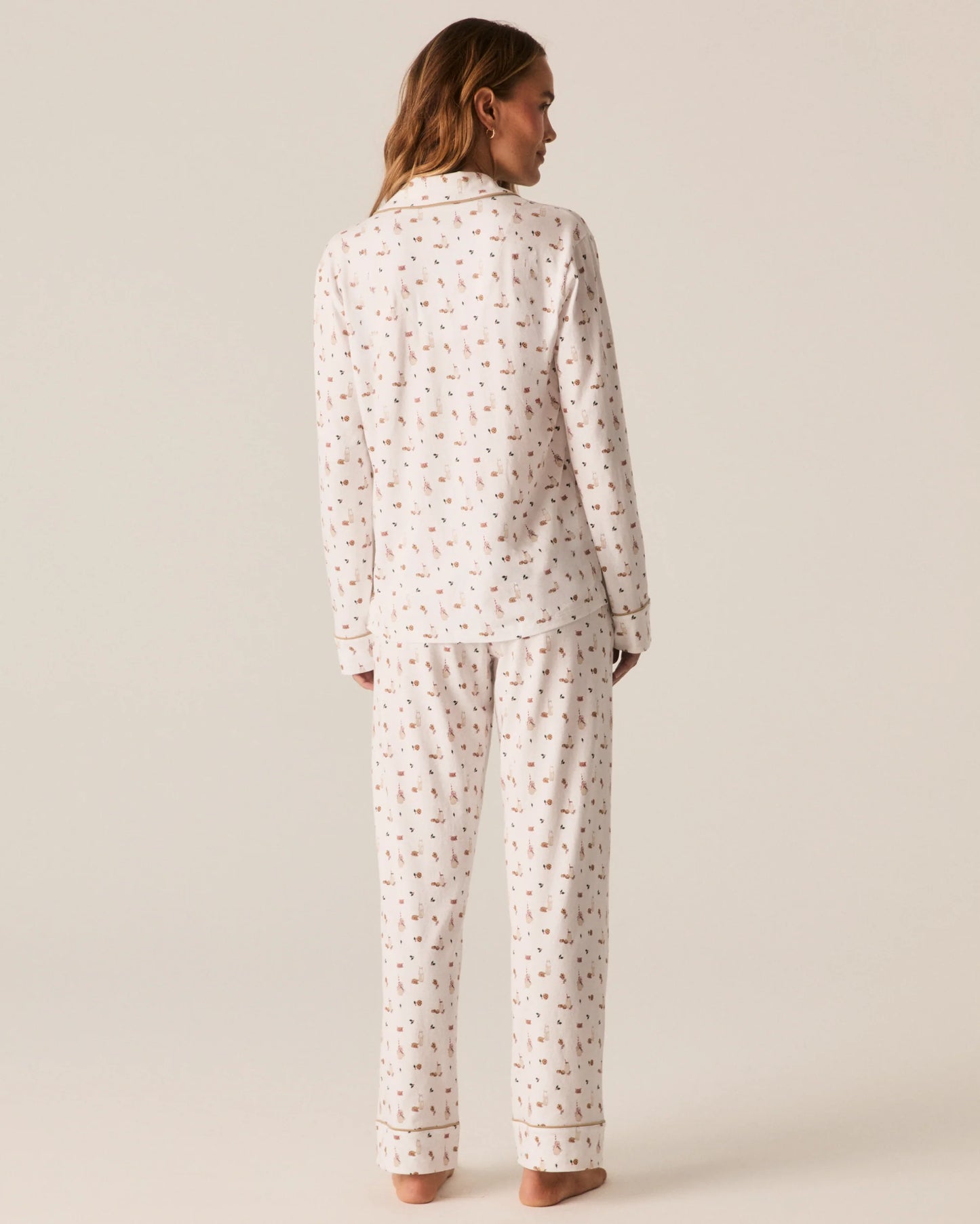 Women's Pima Pajama Set in Yuletide Treats - Petite Plume