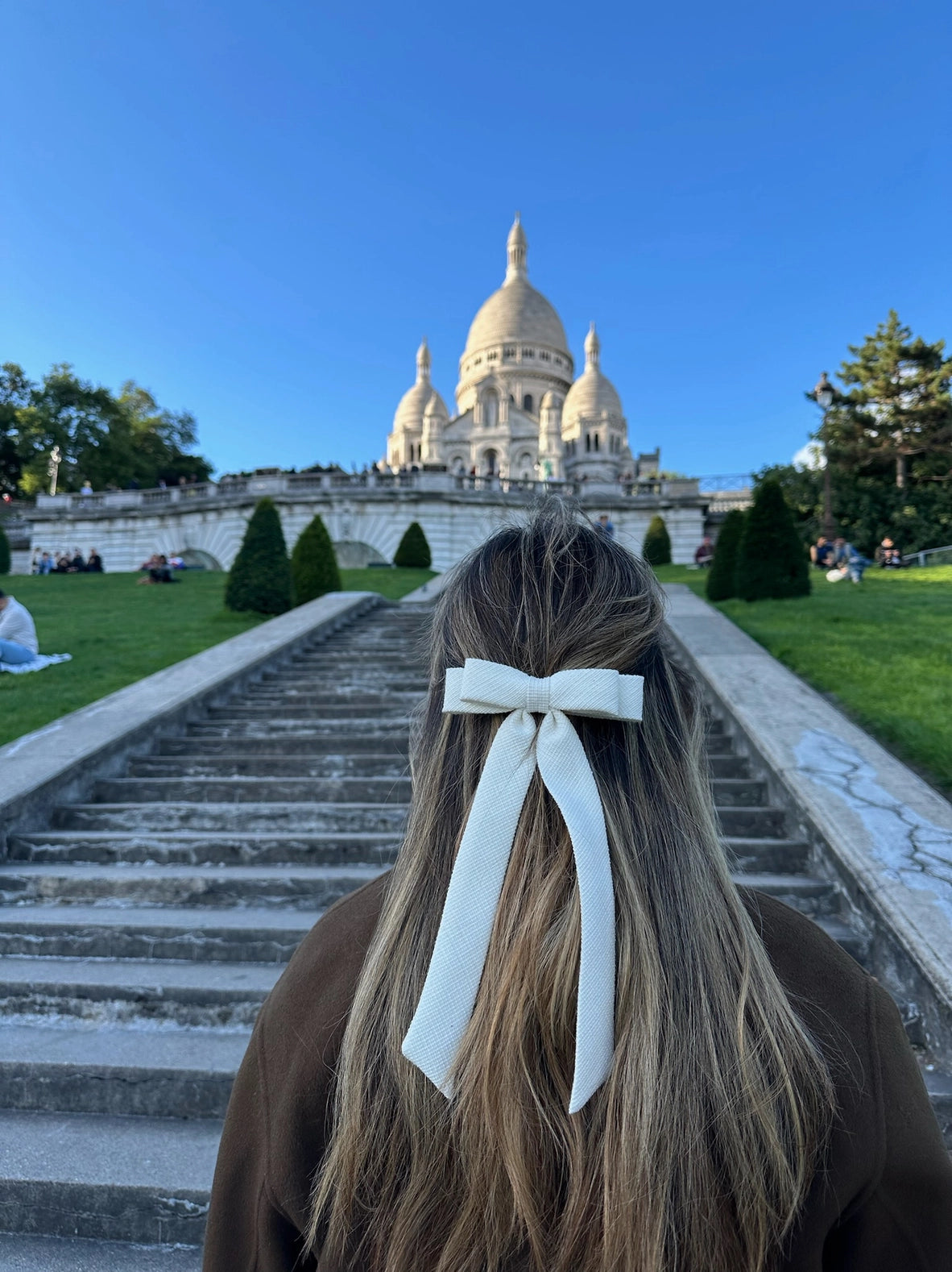 The Perfect Slim Satin Hair Bow - Navy - Solar Eclipse