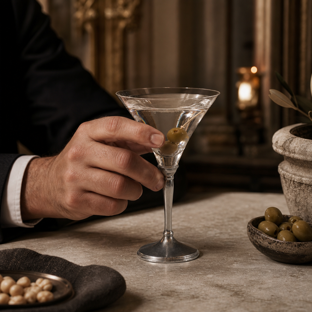 Classic Pewter Stem Cocktail Glass