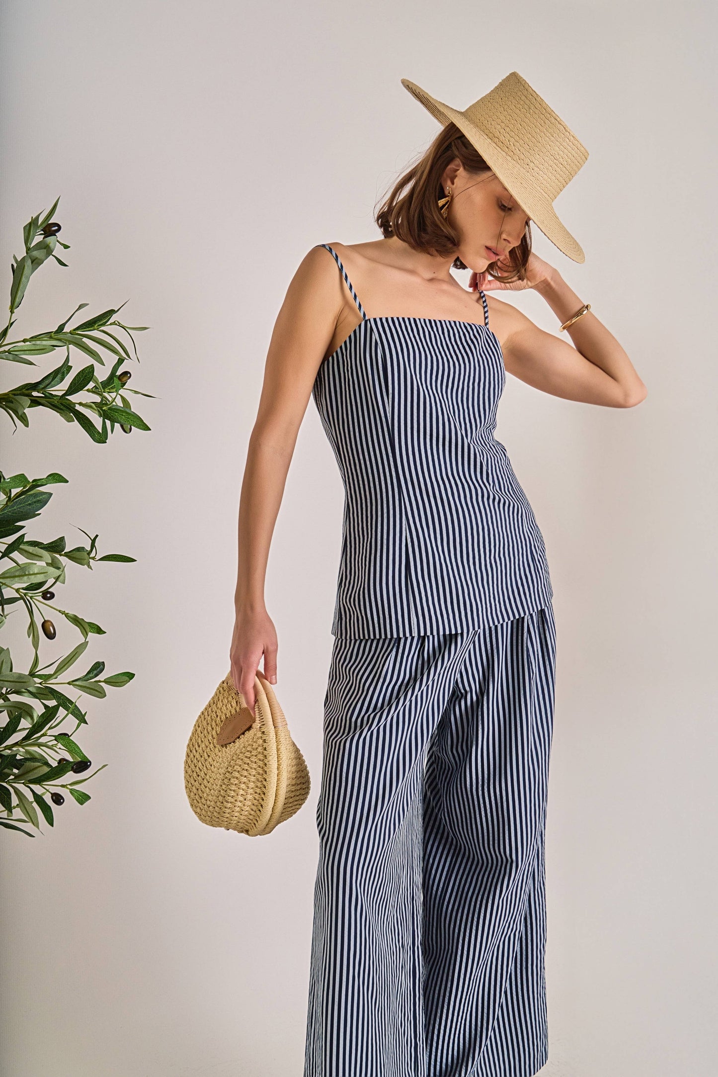 Striped Long Top - Navy - English Factory