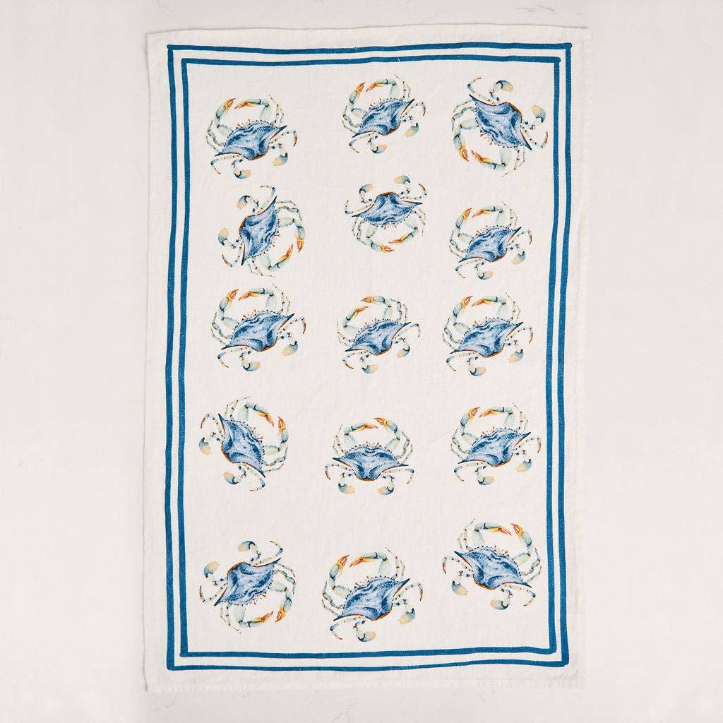 Linen Tea Towel - Bunch of Crabs