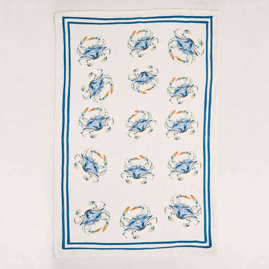 Linen Tea Towel - Bunch of Crabs