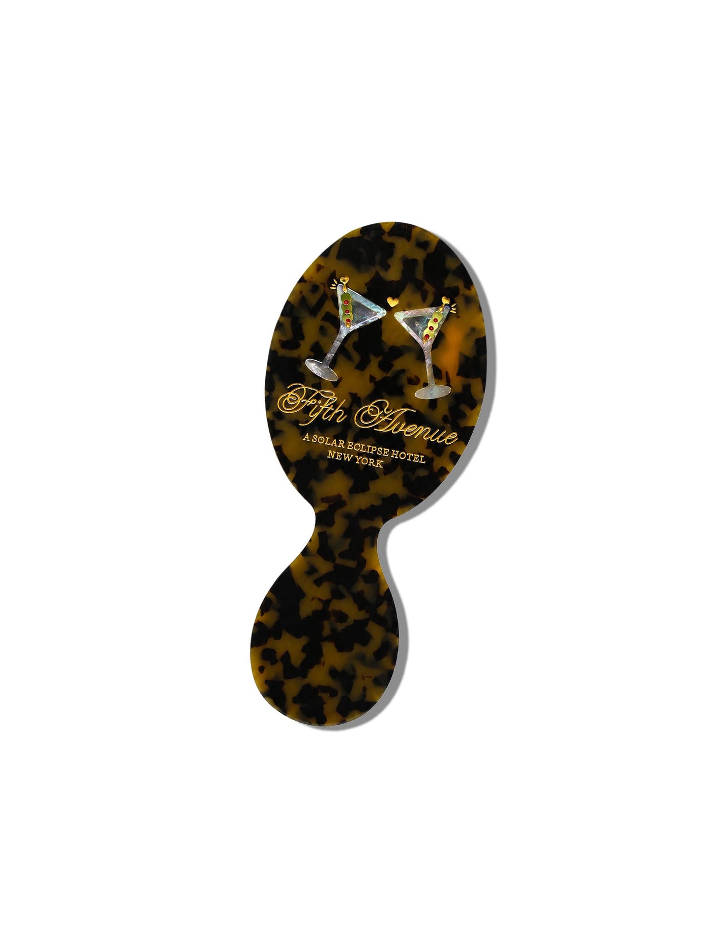 Hand-painted Martini Hair Brush