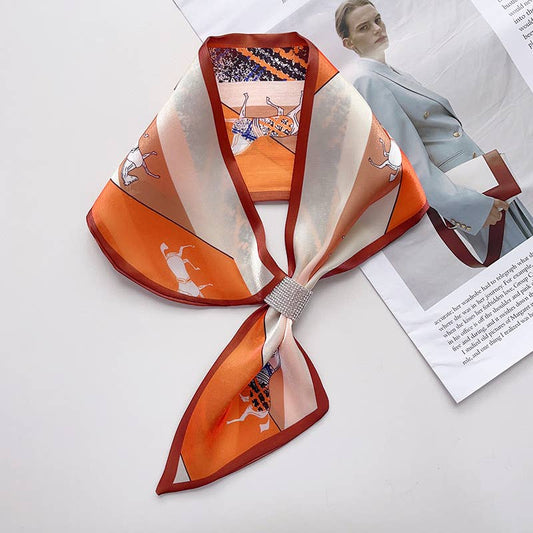 Orange Fox Hunt Gem Loop Scarf