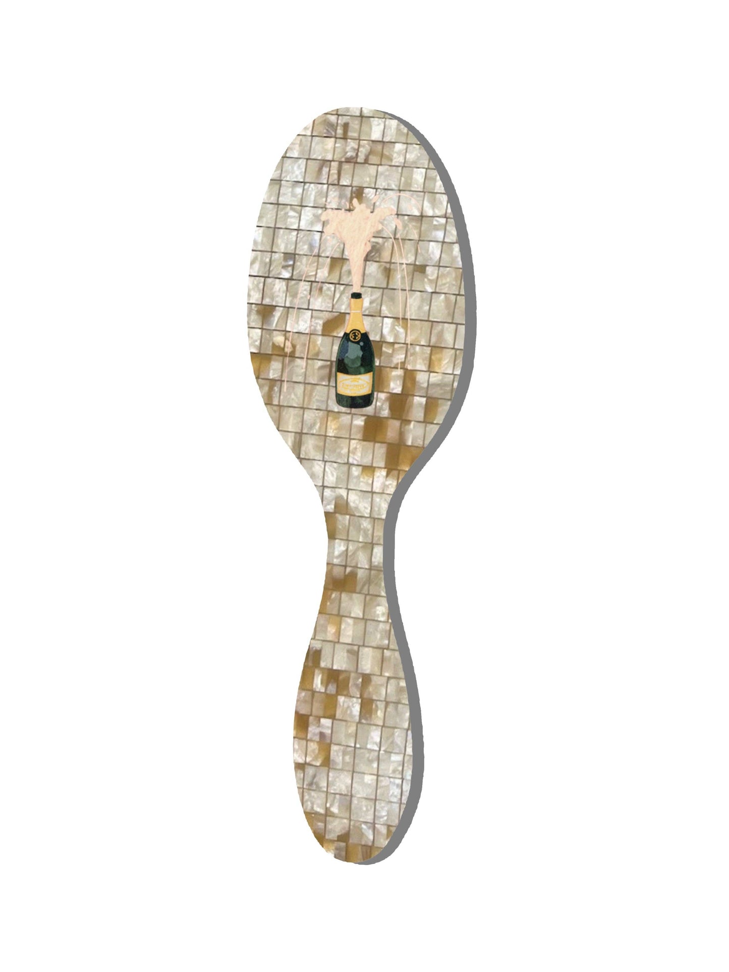 Hand-painted Champagne Hair Brush
