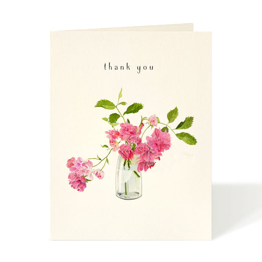 Wild Roses Thank You Greeting Card - Felix Doolittle