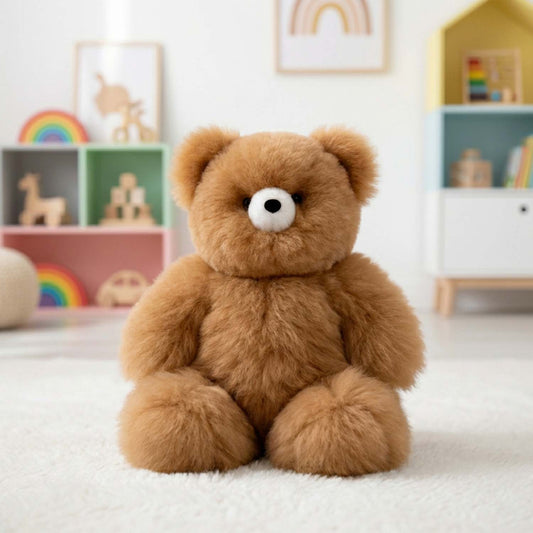 15" Alpaca Stuffed Animal - Bear: Caramel