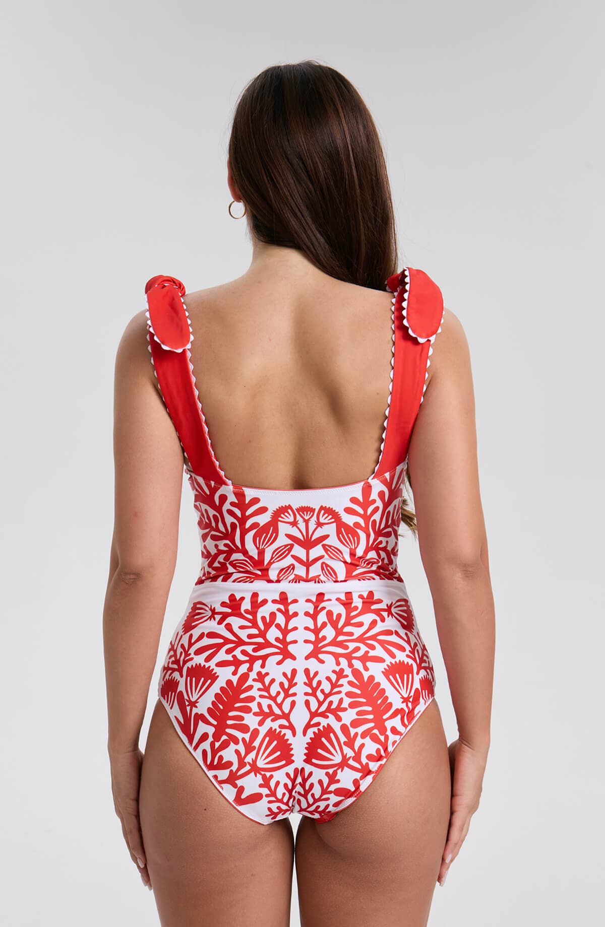 Red Coral Reversible One-Piece Swimsuit - Jessie Zhao New York