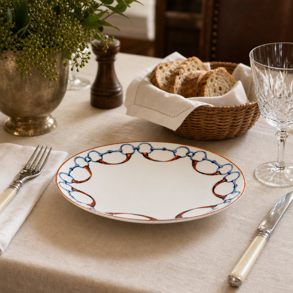 Wellington Bit Pattern Bone China Round Dinner Plate