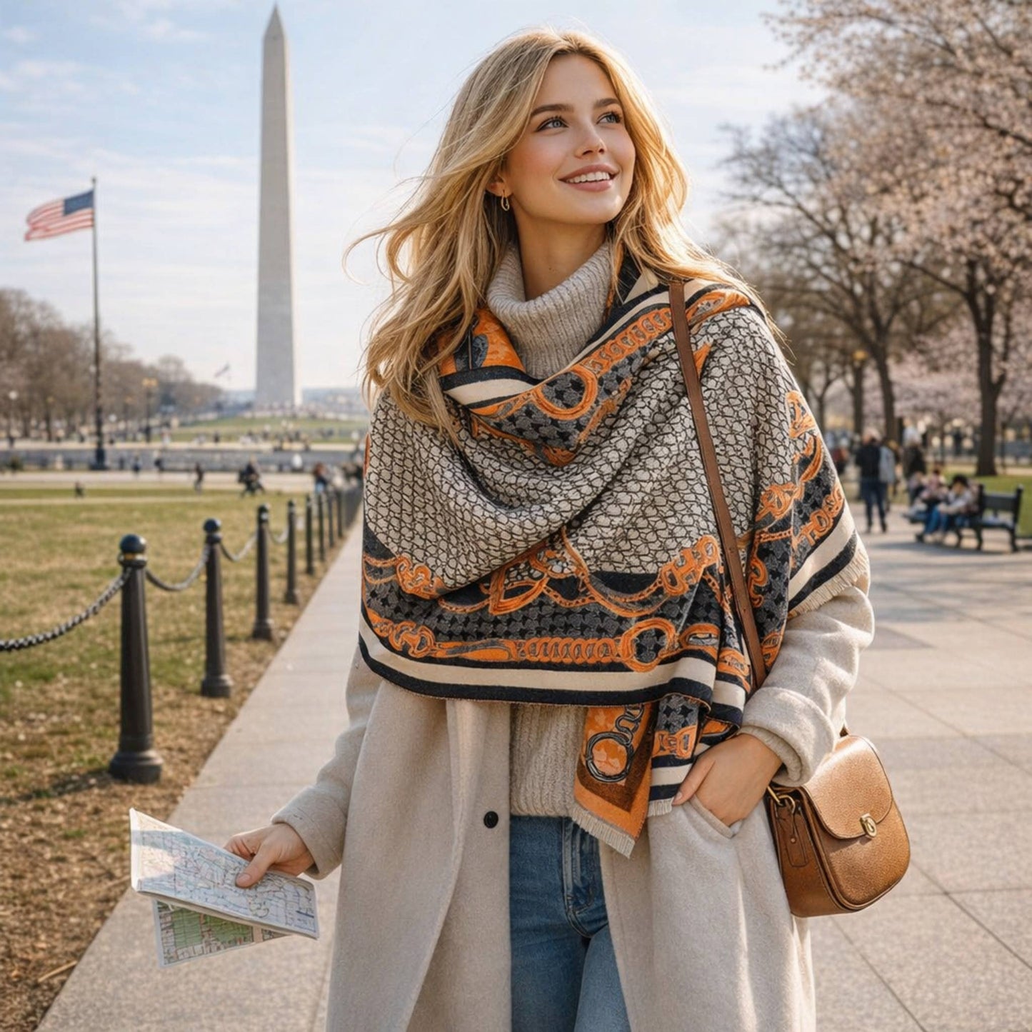 Equestrian Orange + Black Stirrup Reversible Wrap
