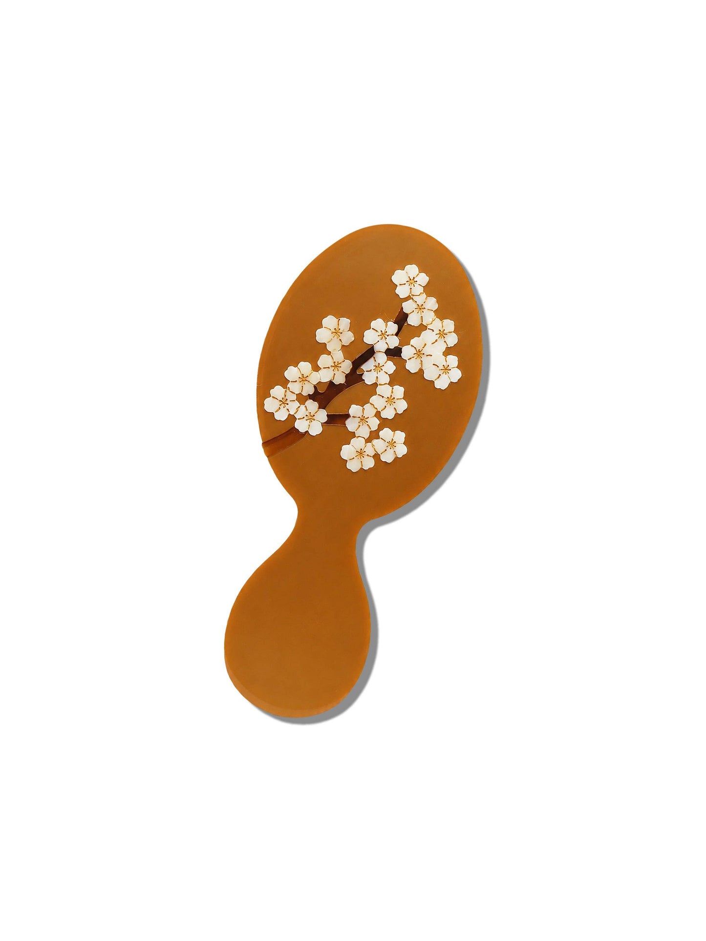 Hand-painted Gold Sakura Blossom Hair Brush