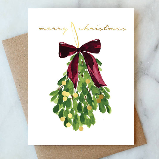 Mistletoe Christmas Greeting Card - Abigail Jayne Design