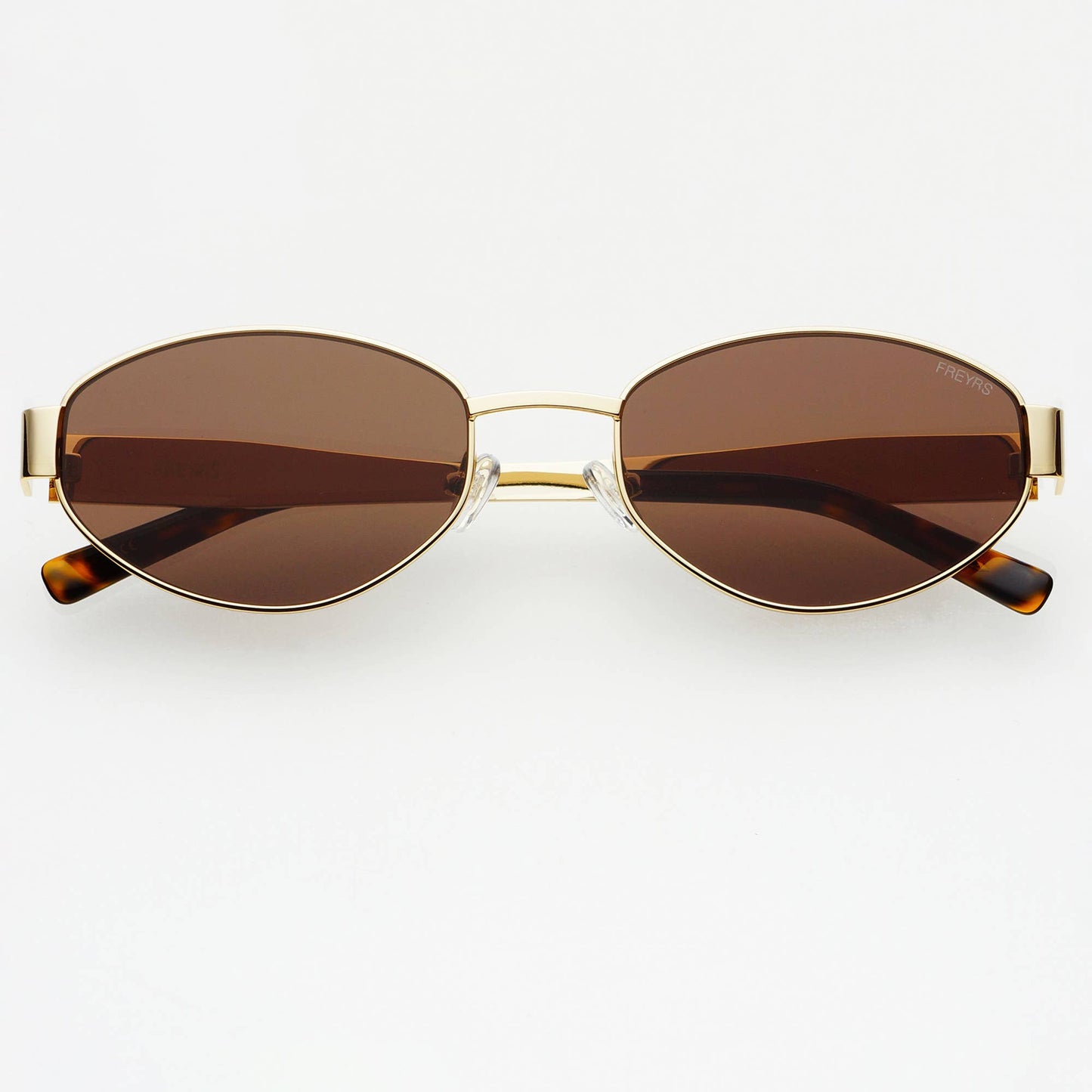 Soho Womens Oval Sunglasses - Gold / Brown