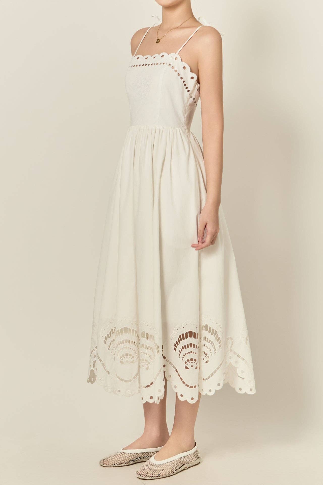 Sea Shell Eyelet Midi Dress - English Factory