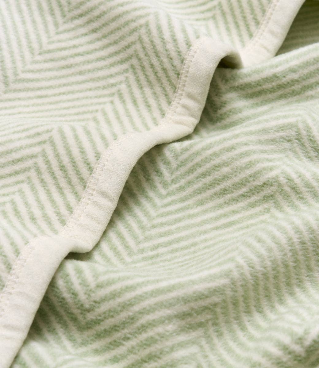 Harborview Herringbone Sprout Green Mini Blanket - Chappywrap
