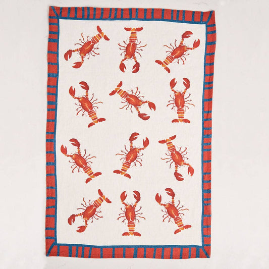 Linen Tea Towel - Pot of Lobsters