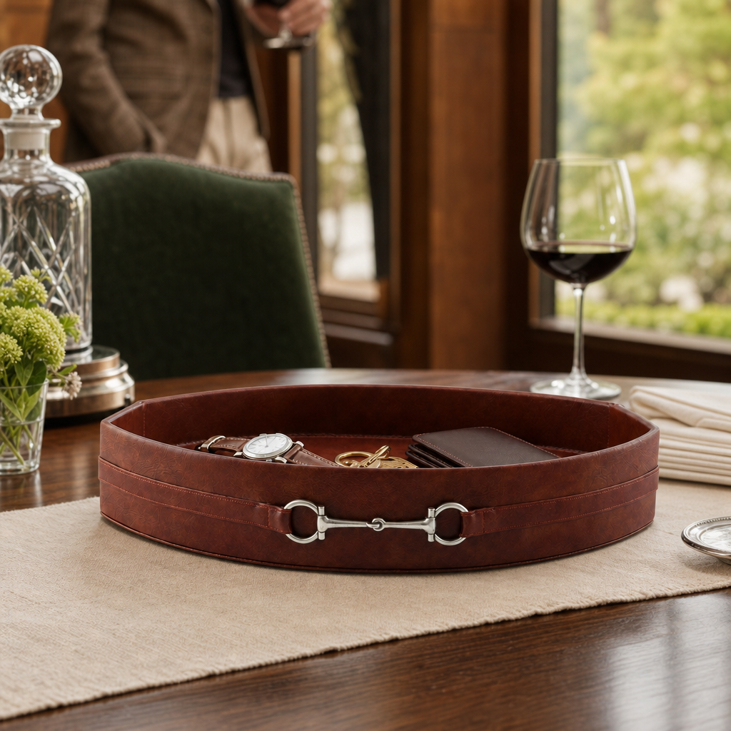 Equestrian Horse Bit Vegan Leather Tray