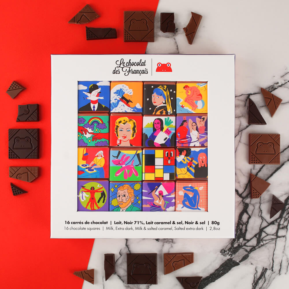 Art Chocolate Squares - Box of 16 - Le Chocolat des Francais