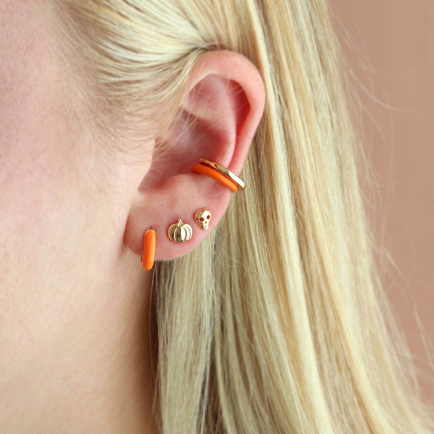 Pumpkin Stud Earrings: 18K Gold Vermeil