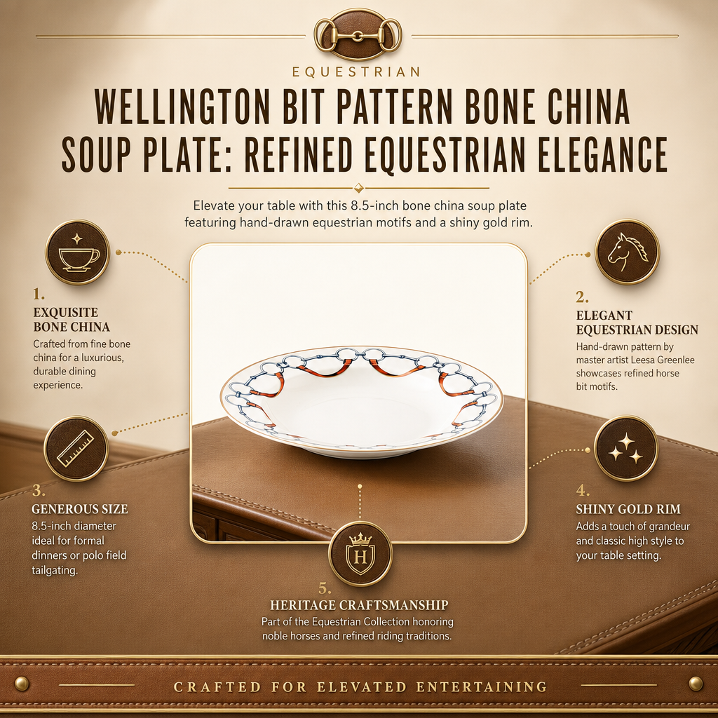Wellington Bit Pattern Bone China Soup Plate