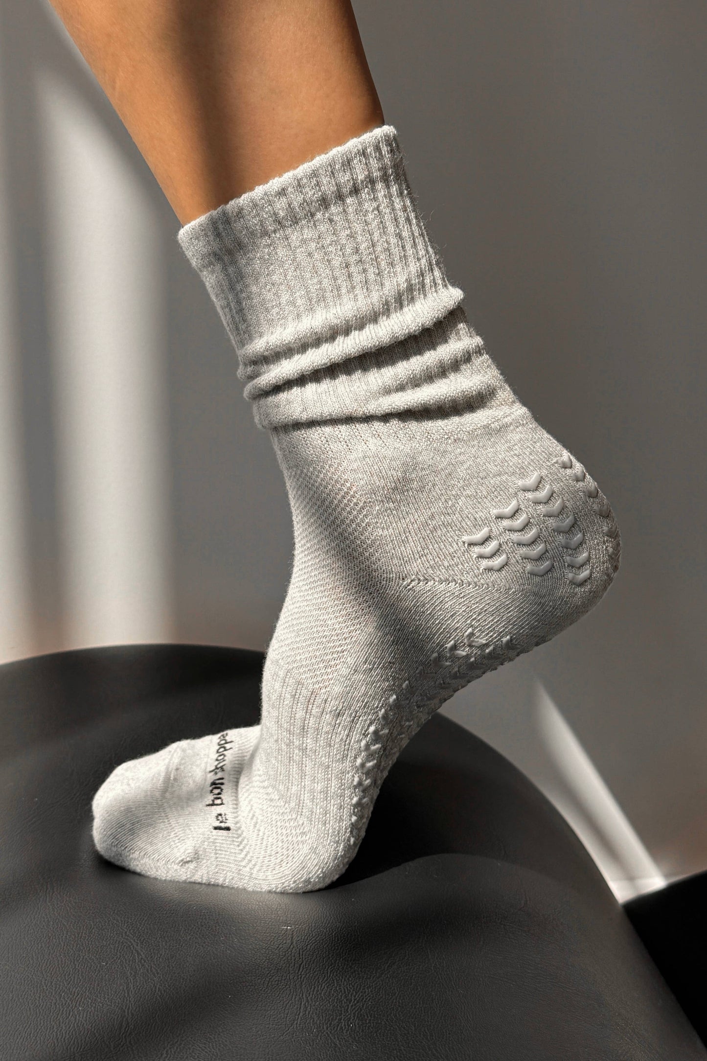 Grip Gym Socks - White + Grey