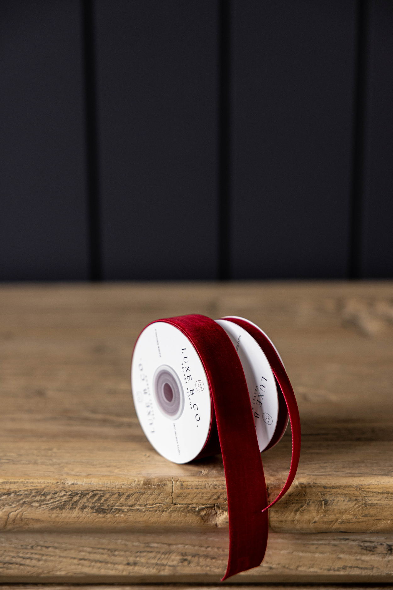 Ribbon Garnet Red Velvet Holiday Decor - Medium