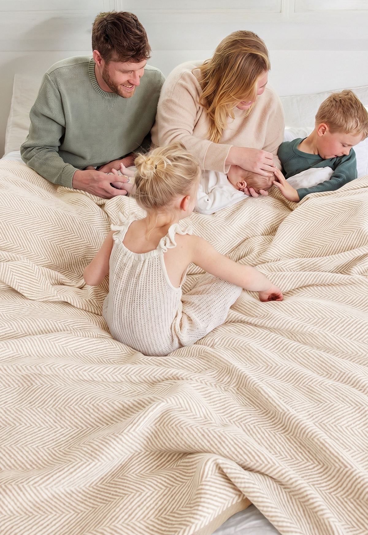 Harborview Herringbone Cream Blanket - Original