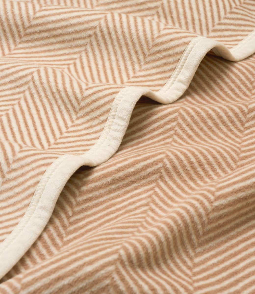 Harborview Herringbone Tan Blanket - Midi