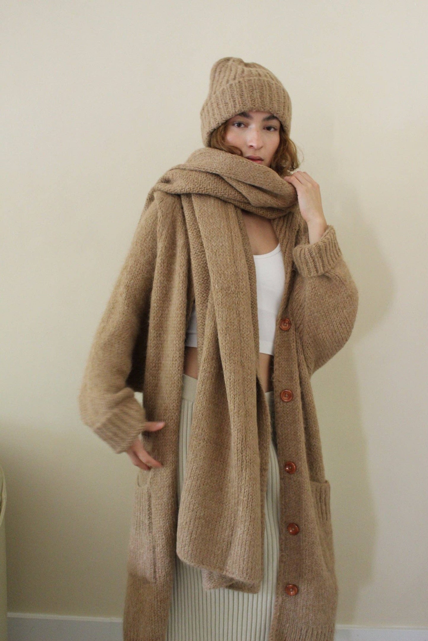Ralphie Alpaca Blanket Scarf - Large - Camel