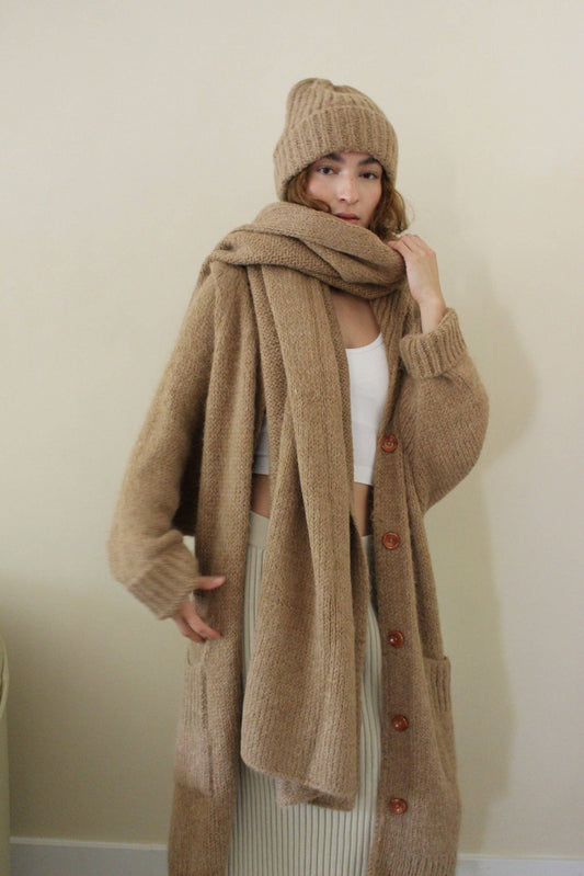 Ralphie Alpaca Blanket Scarf - Large - Camel