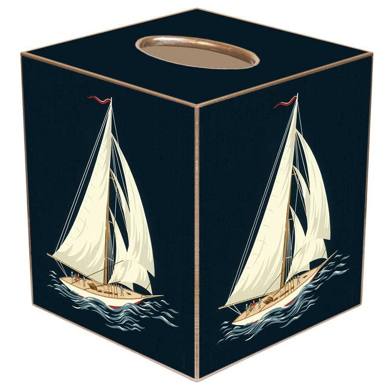 Sailboat & Anchor Tissue Box Cover