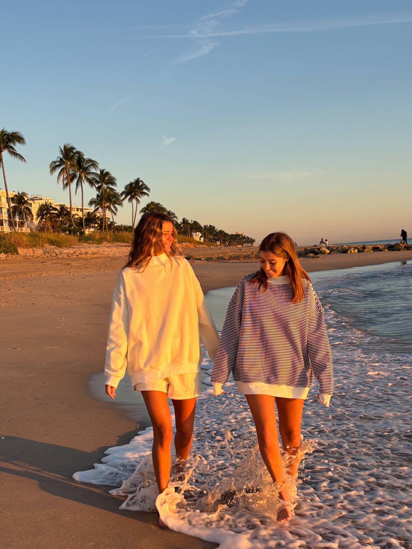 Navy and White Stripe Mockneck Sweatshirt