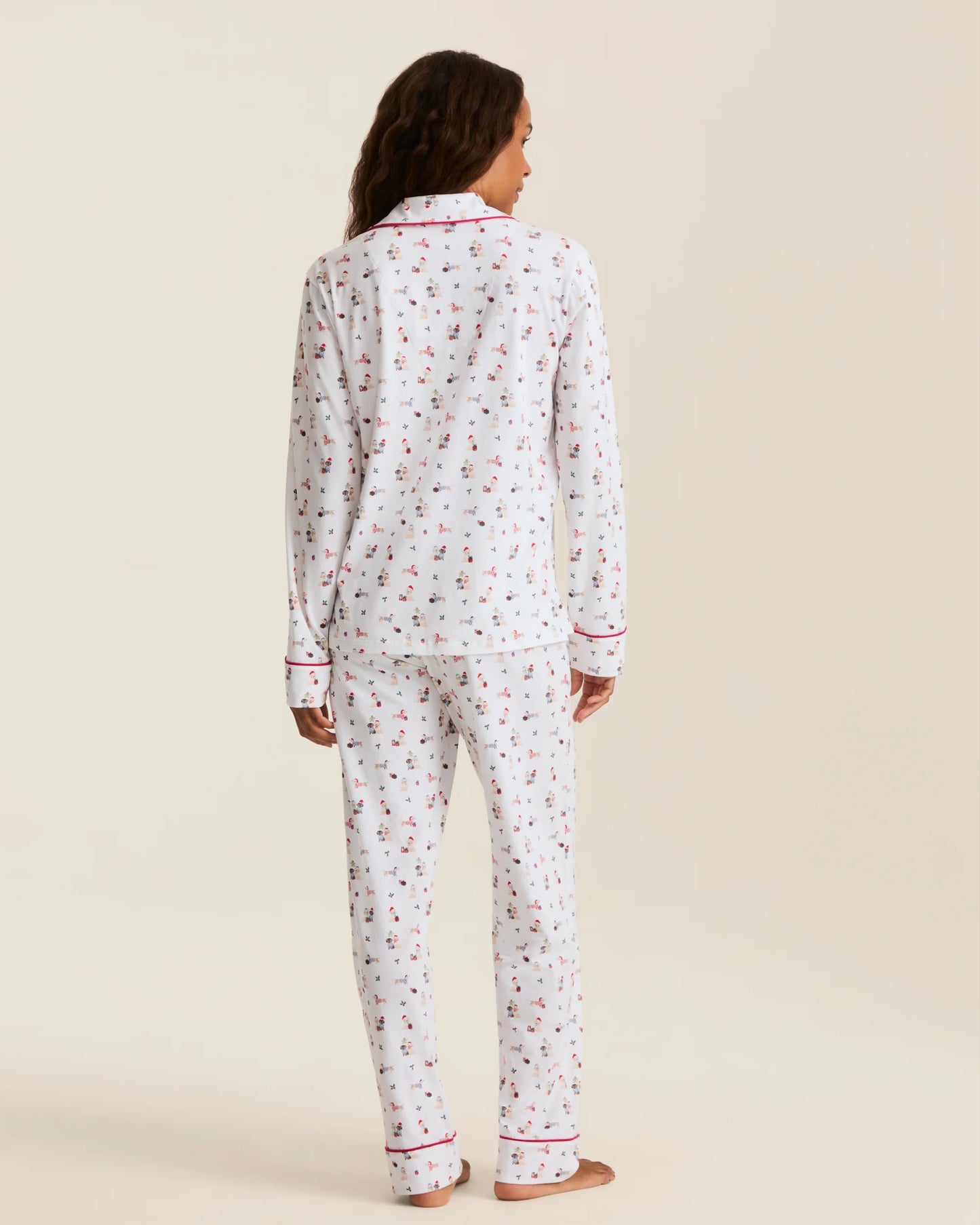 Women's Pima Pajama Set in Woof de Noël - Petite Plume