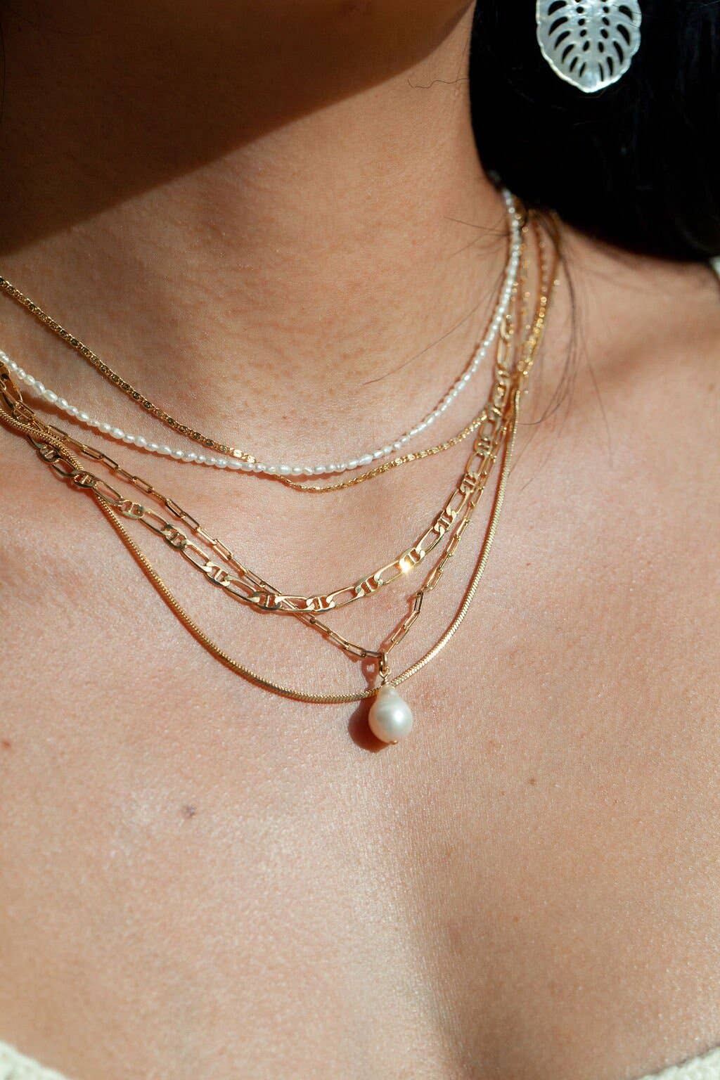 Dainty Baroque Pearl Necklace - 18 in