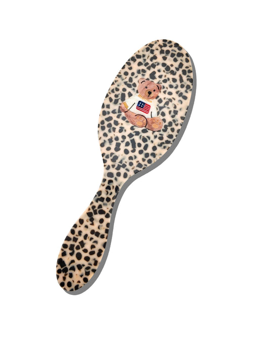 Hand-painted Americana Teddy Amazing Hair Day Brush - Solar Eclipse