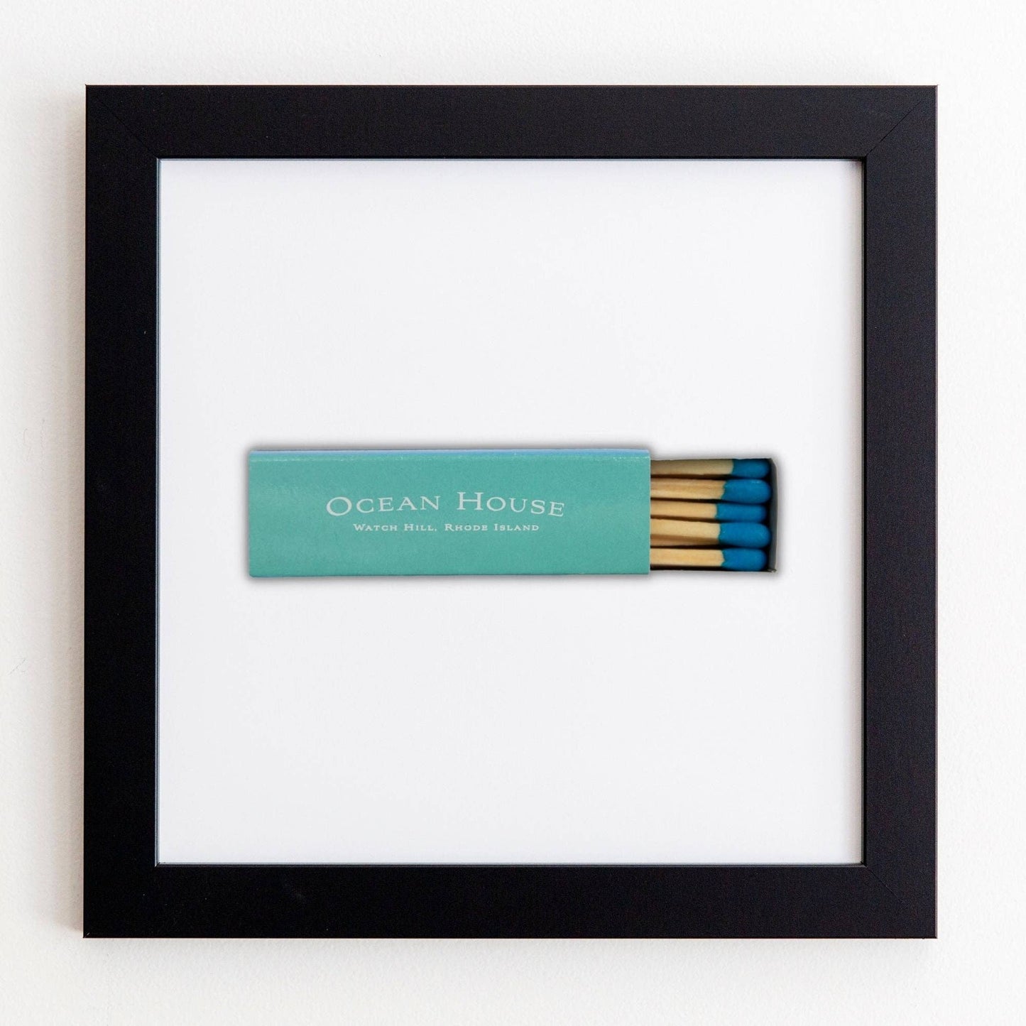 Ocean House Matchbox Print with White Frame