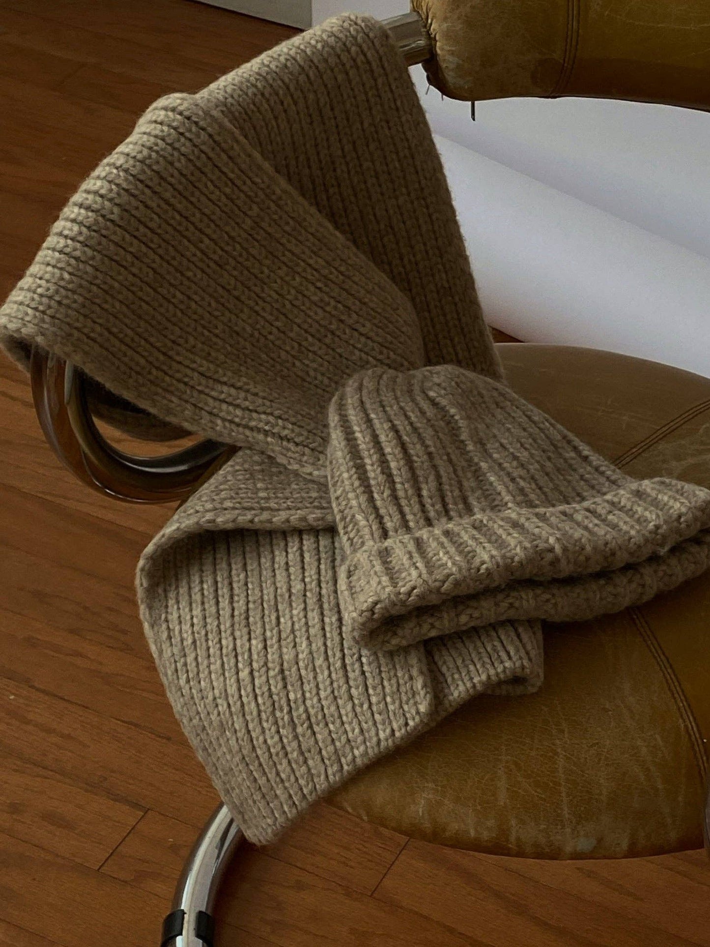 CeCe Knitted Alpaca Scarf - Oat