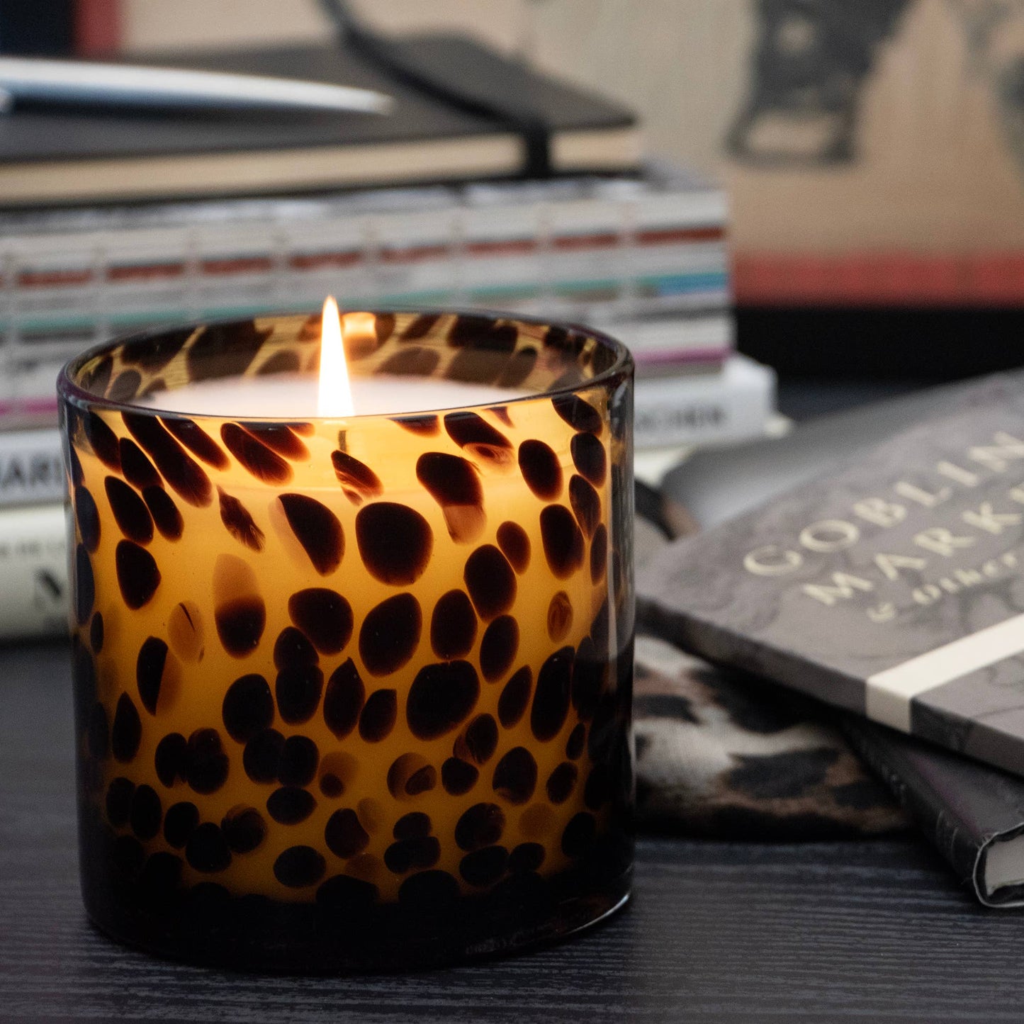 Fig & Aged Oak Amber Tortoise Soy Blend Candle