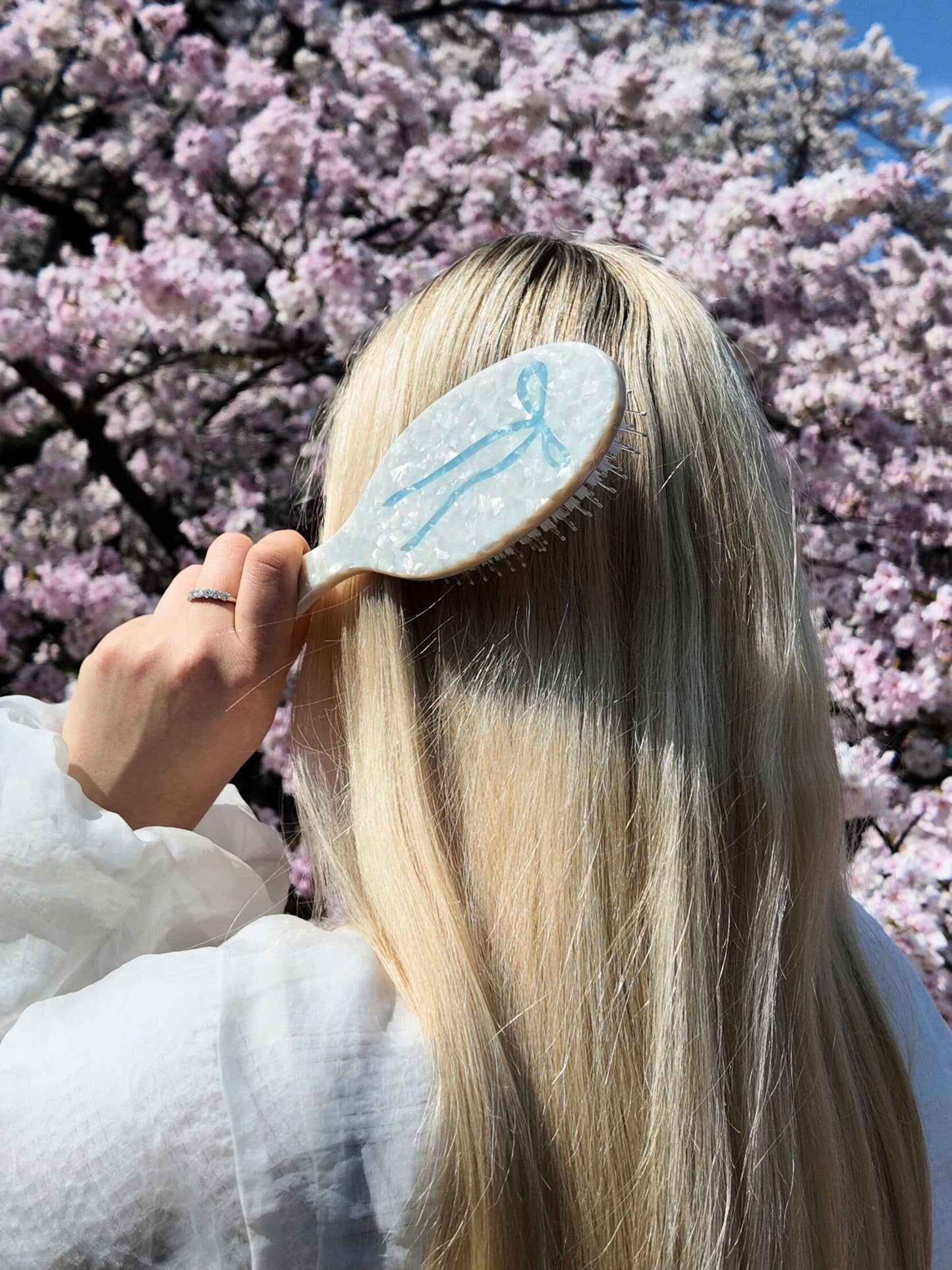 Blue Bow Hair Brush