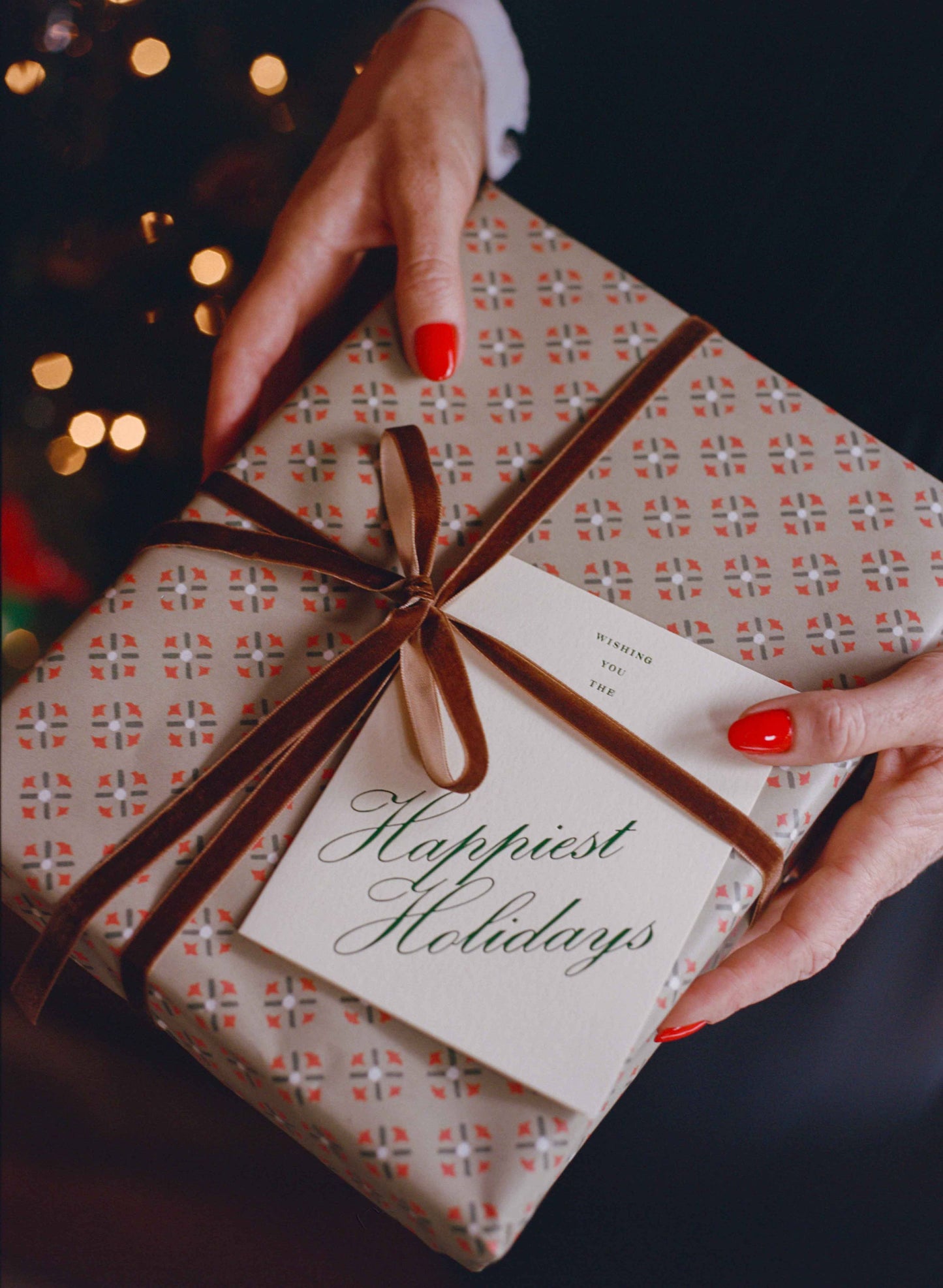 Happiest Holidays Greeting Card - Cream