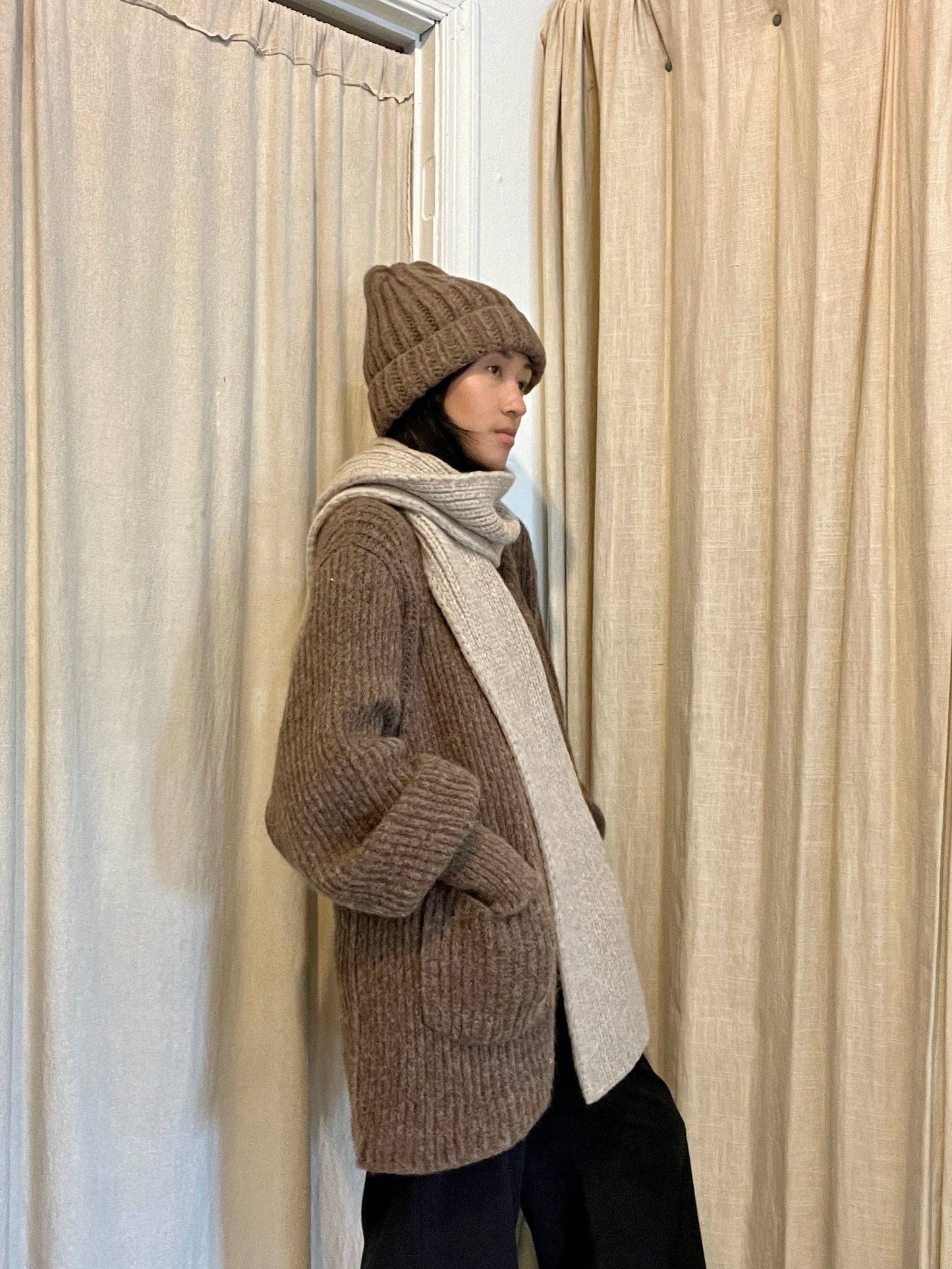 CeCe Knitted Alpaca Scarf - Oat