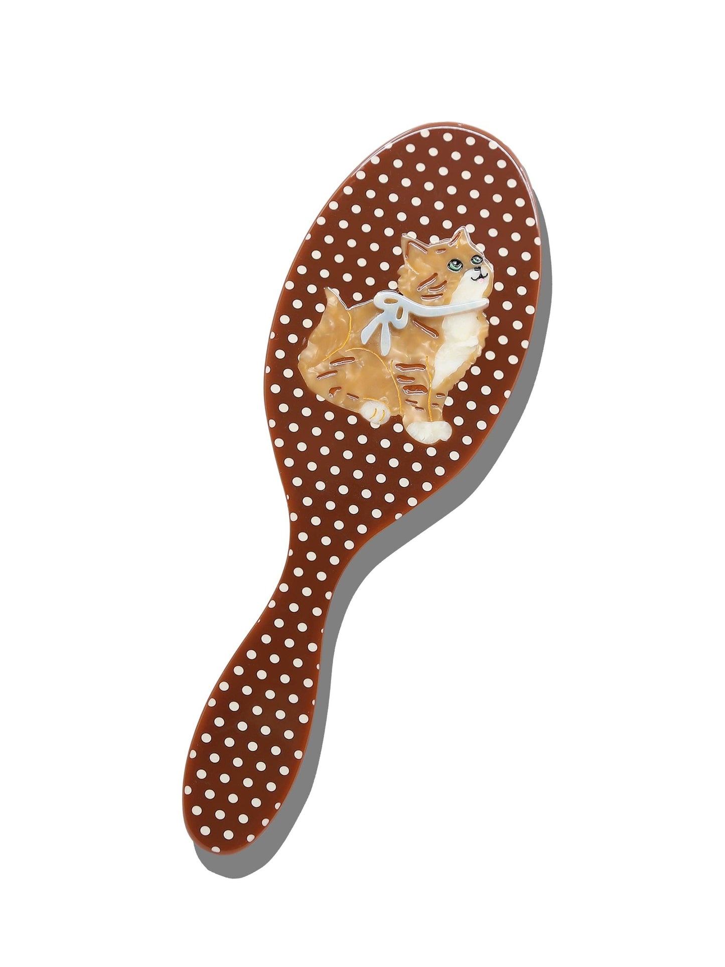 Hand-painted Vintage Kitten Hair Brush