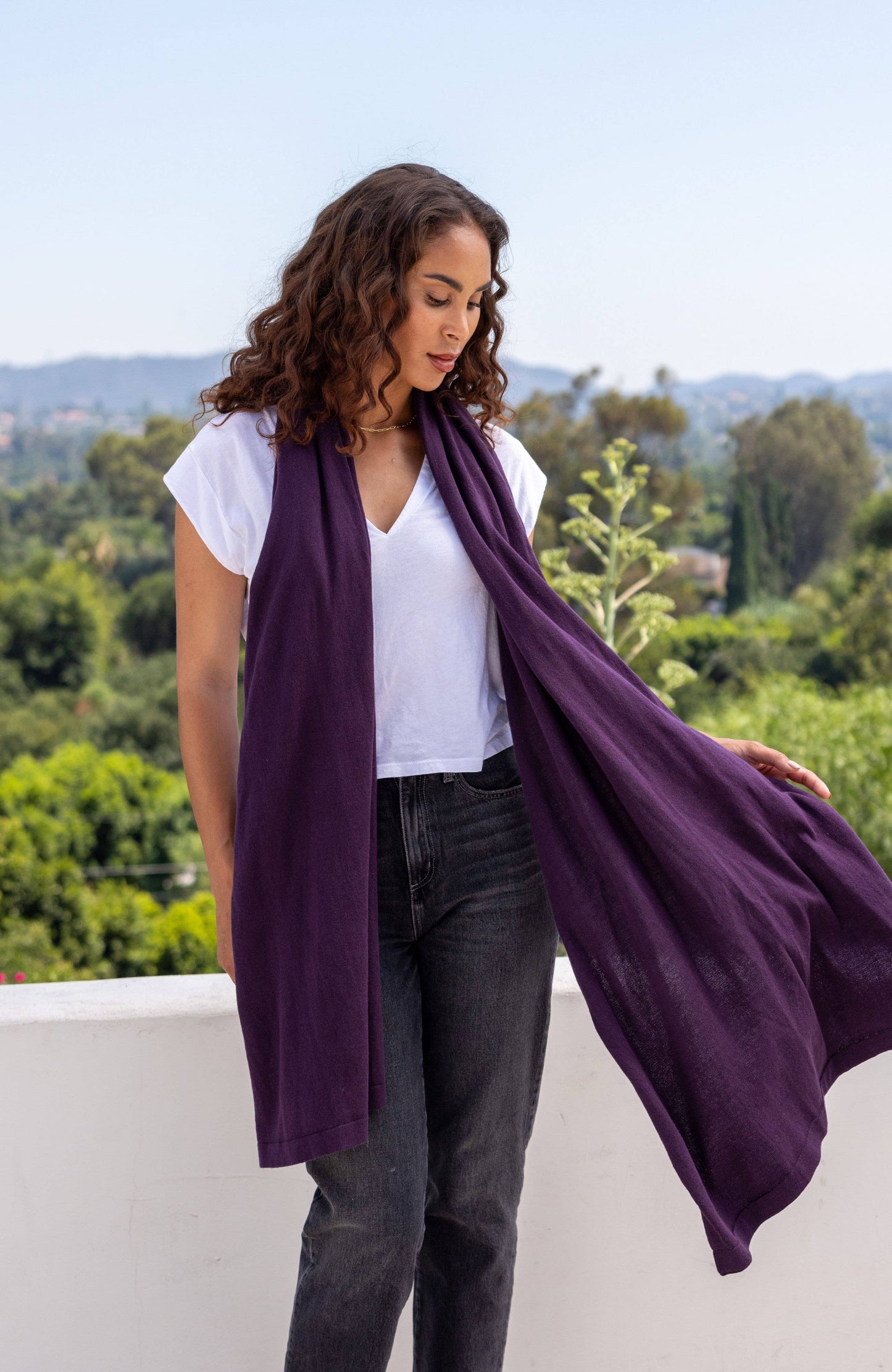 Dreamsoft Organic Cotton Travel Scarf - Blackberry - Zestt Organics