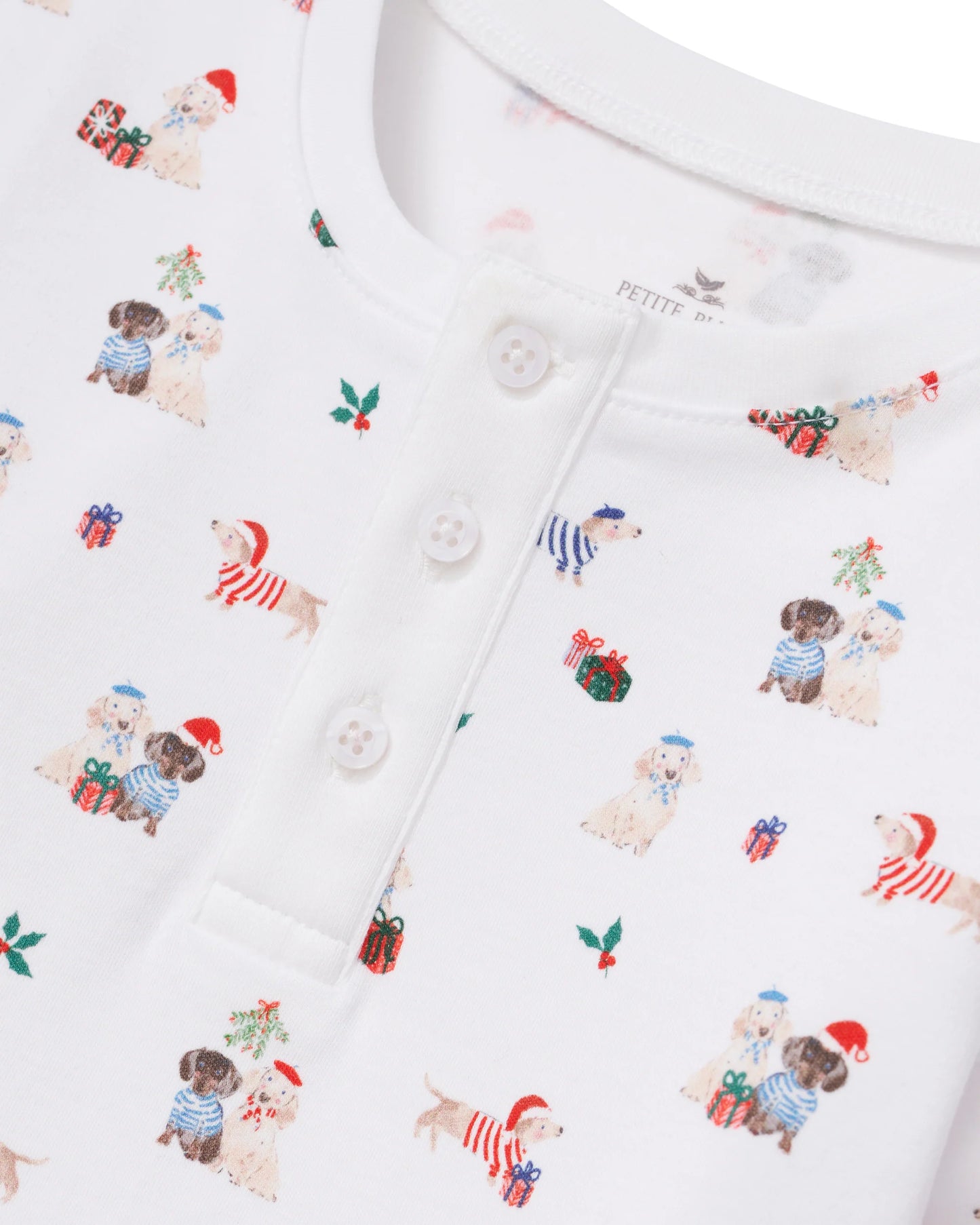 Kid's Pima Snug Fit Pajama Set in Woof de Noël - Petite Plume