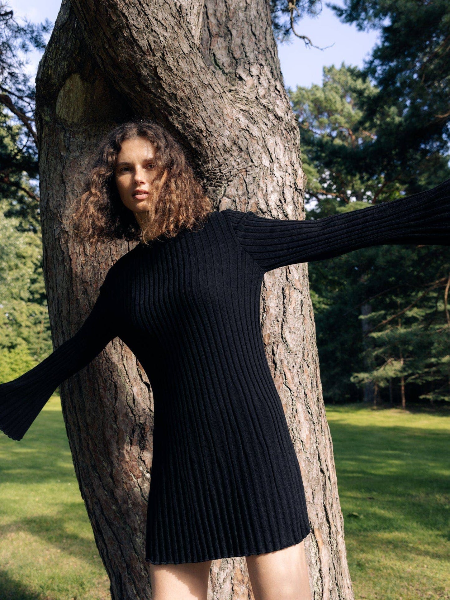 Aušra Black Cotton Mini Dress - Knotty Ones