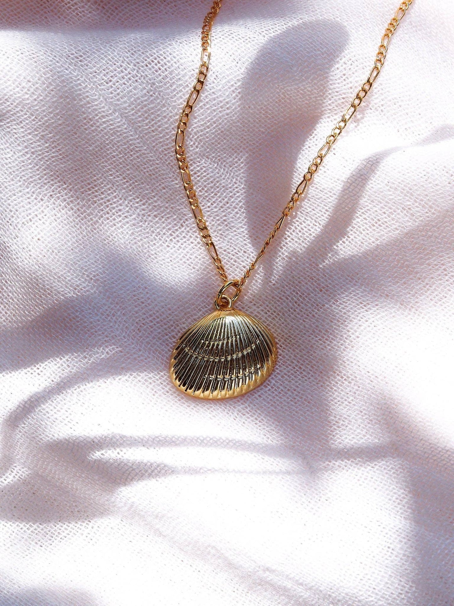 Gold Sea Shell Necklace - 18 in