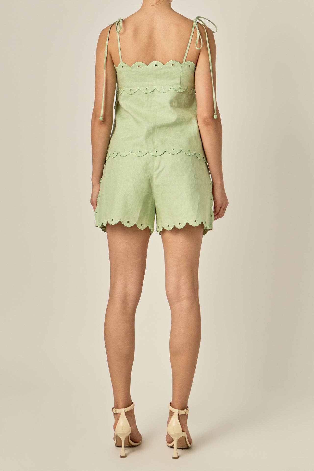 Palm Tree Embroidered Shorts - English Factory