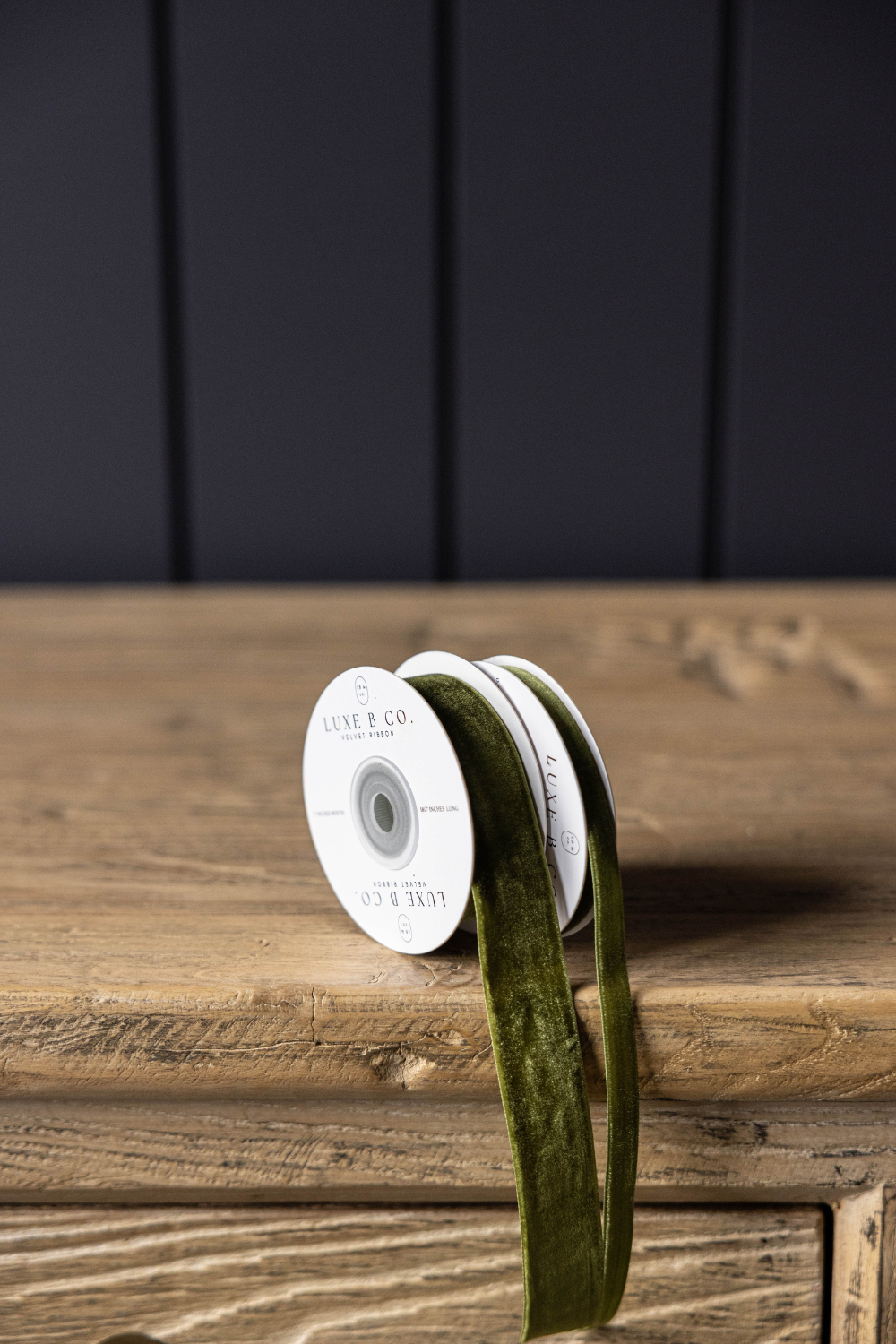 Ribbon Sage Velvet Holiday Decor - Medium