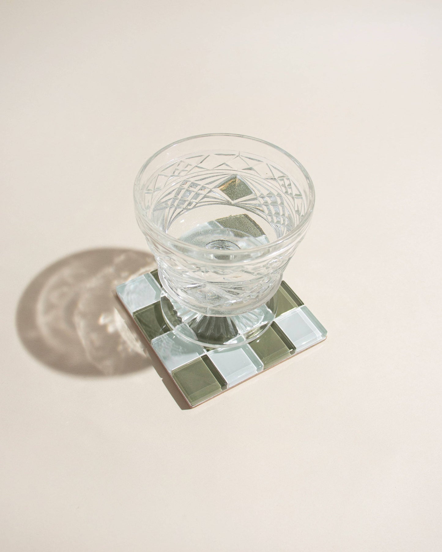 Glass Tile Checkered - Pale Green/Aqua - Subtle Art Studios