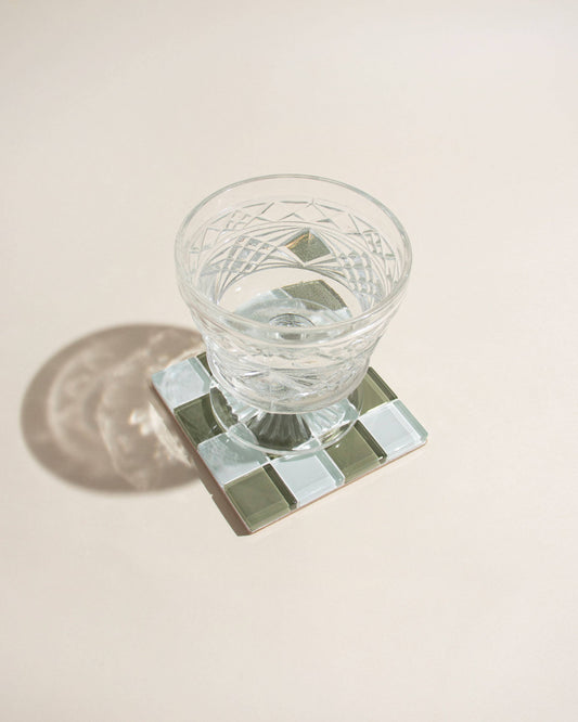 Glass Tile Coaster - Matcha Milk Chocolate